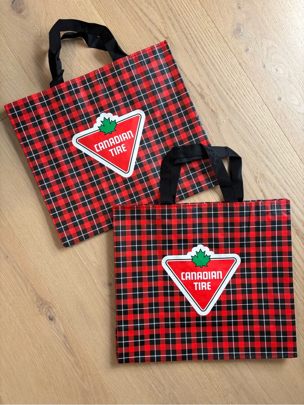 Canadian Tire (Set of 2) Plaid Reusable Tote Bags Hudson Williams Heated Rivalry